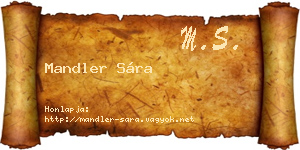 Mandler Sára névjegykártya